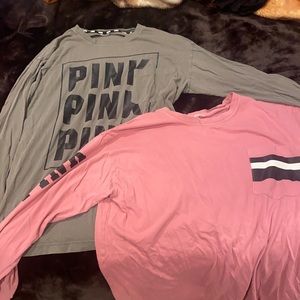 VS Pink Long Shirts. Used. XL.